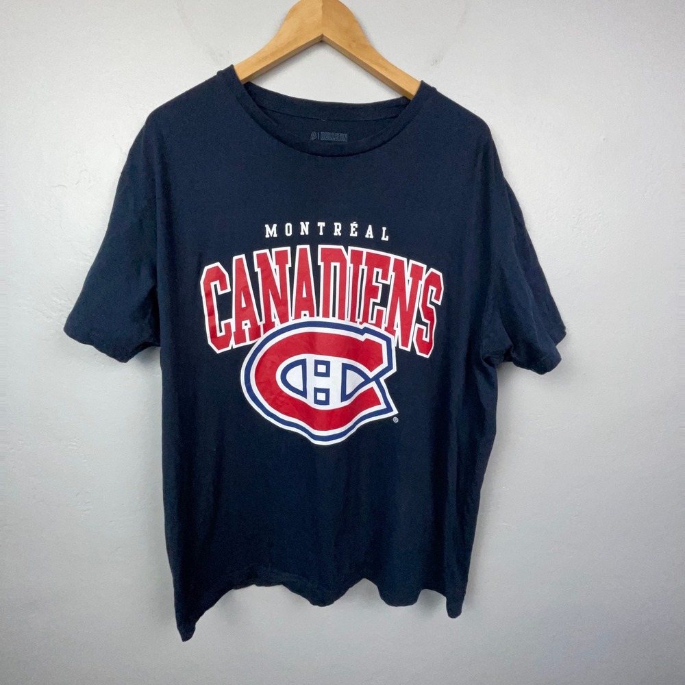 Montreal Canadiens T-Shirt Men XL Bulletin Blue NHL Graphic Tee Short Sleeve